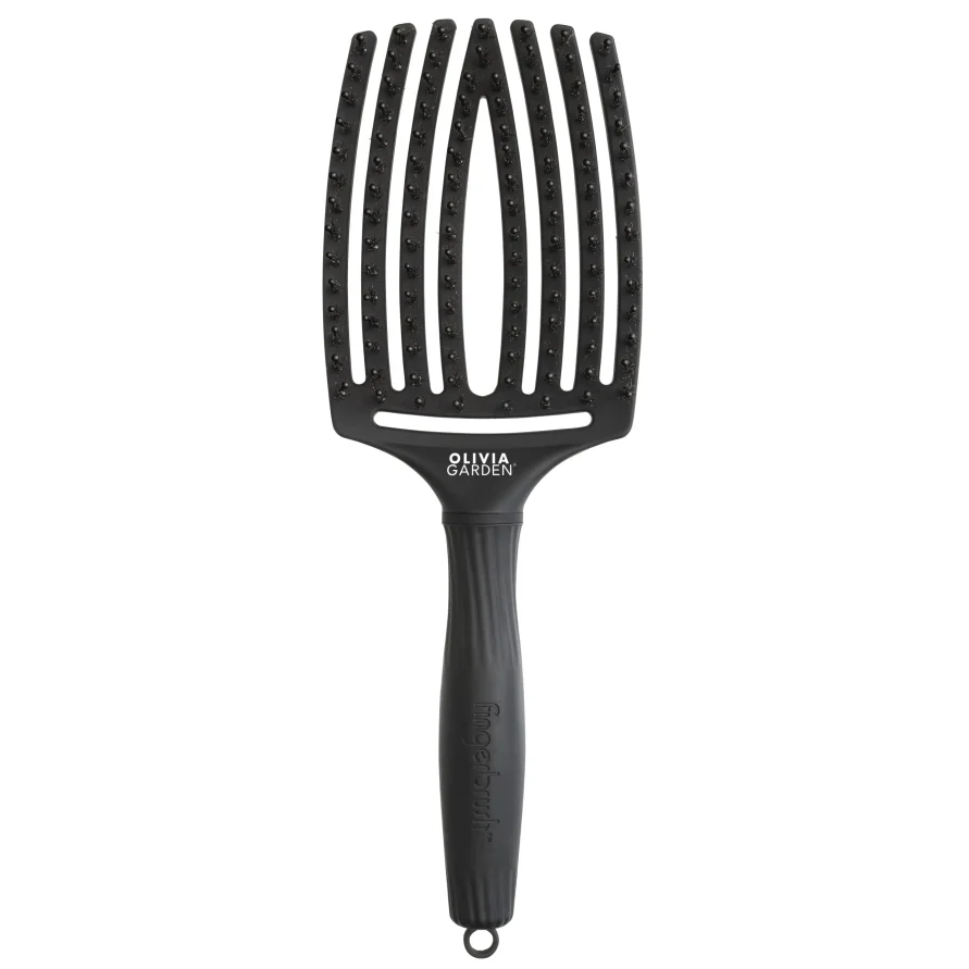 Olivia Garden Finger Brush Care Iconic Boar&Nylon Black L