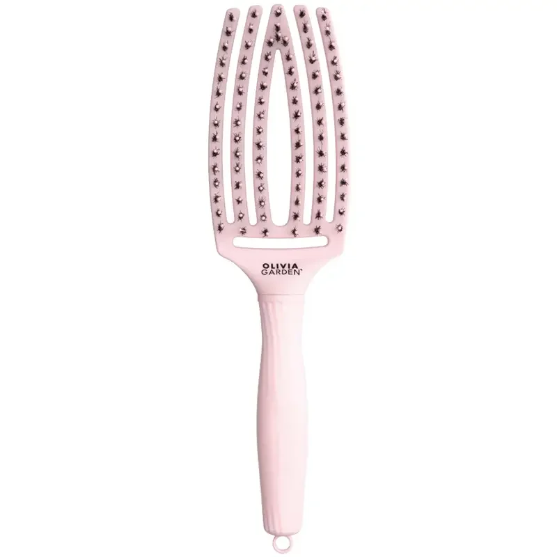 Olivia Garden Fingerbrush Care Iconic Boar & Nilon Pastel Pink Medium