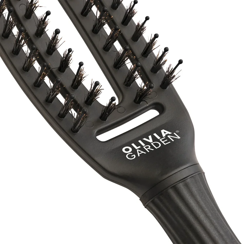 Olivia Garden Finger Brush Care Iconic Boar&Nylon Black S