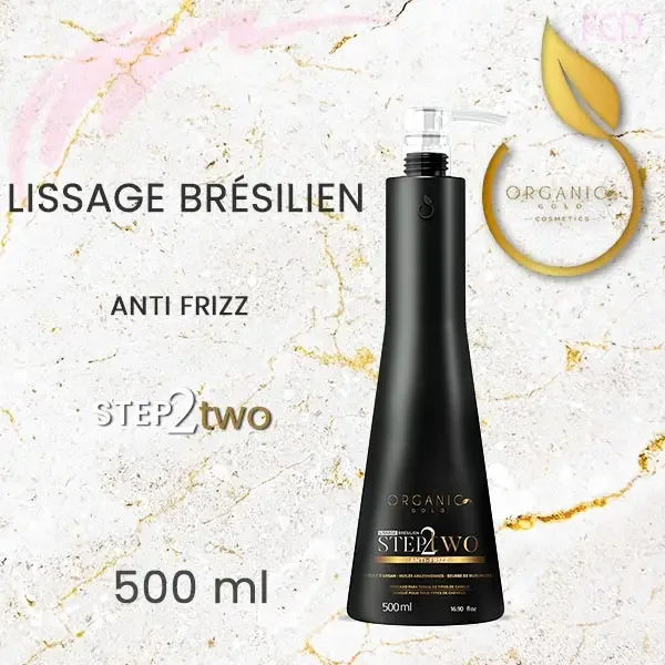 Lissage Brésilien Organic Gold Kératine Traitement Étape 2 - 500ml