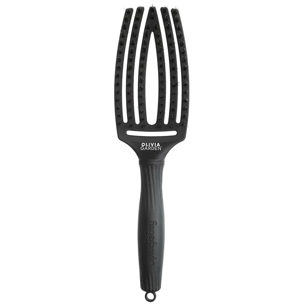 Olivia Garden Finger Brush Care Iconic Boar&Nylon Black M