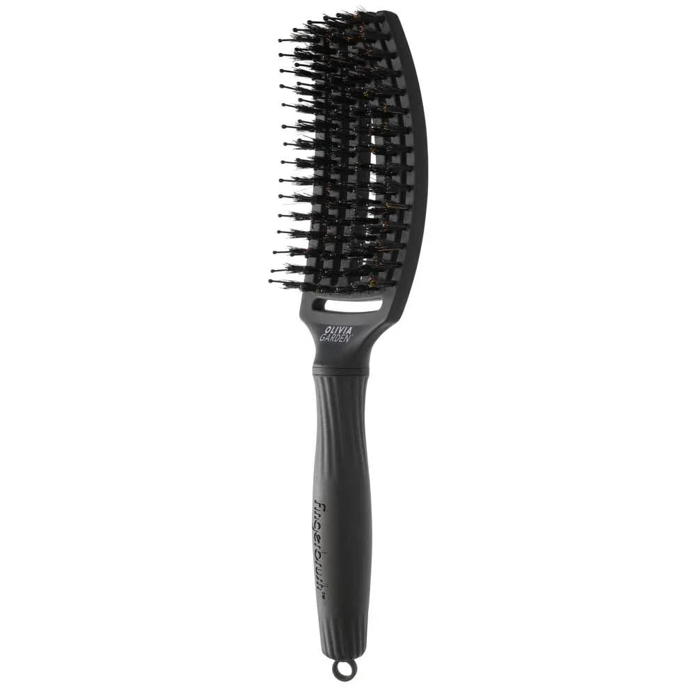 Olivia Garden Finger Brush Care Iconic Boar&Nylon Black M