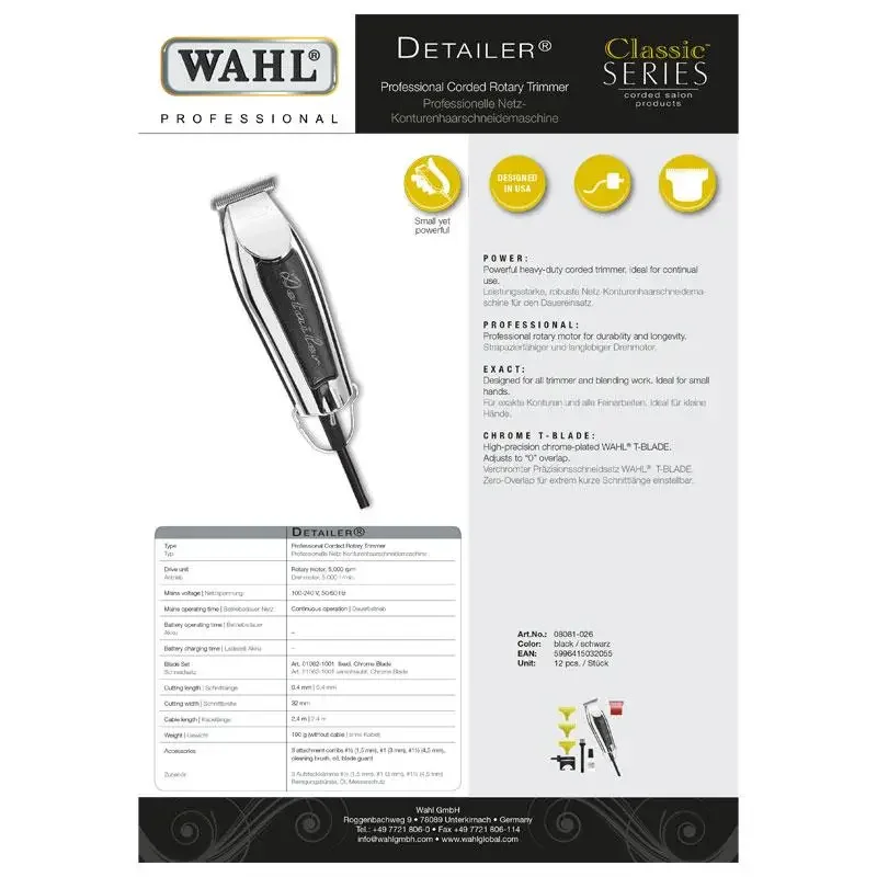 Wahl Detailer Trimmer Black